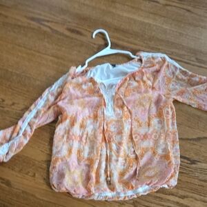 Sara Michelle Orange and Pink Kids Blouse